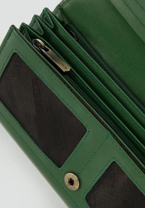 Damski portfel skórzany o prostym kroju, zielony, 14-1-052-L0, Zdjęcie 4