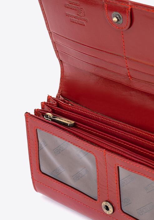 Damski portfel skórzany o prostym kroju, czerwony, 14-1-052-L0, Zdjęcie 8