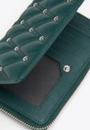 Damski portfel skórzany pikowany z nitami średni, zielony, 14-1-938-P, Zdjęcie 7