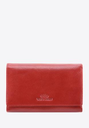 Damski portfel skórzany stylowy średni, czerwony, 21-1-361-3, Zdjęcie 1