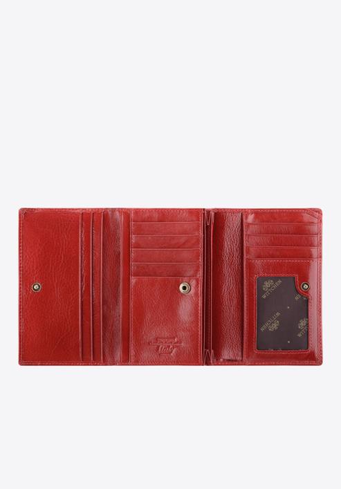 Damski portfel skórzany stylowy średni, czerwony, 21-1-361-3, Zdjęcie 3