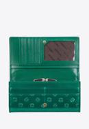 Damski portfel skórzany tłoczony w monogram, zielony, 34-1-075-000, Zdjęcie 2