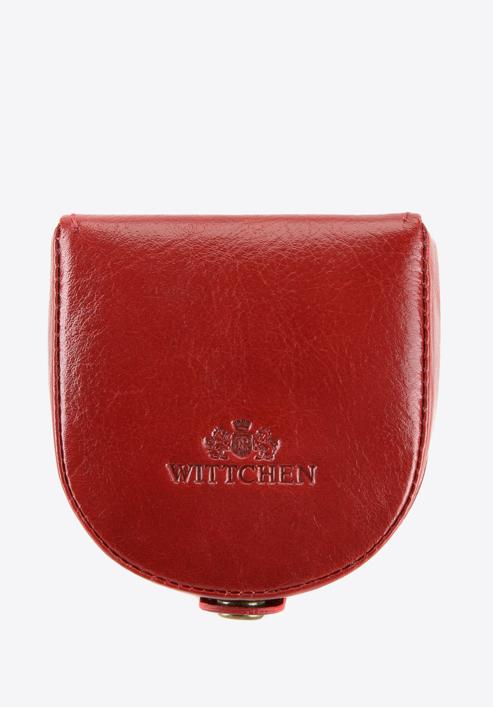 Damski portfel skórzany w kształcie podkowy, czerwony, 21-2-156-3, Zdjęcie 1