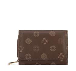 Women's leather monogram wallet, brown, 34-1-071-4B, Photo 1