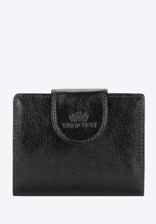Damski portfel skórzany z elegancką napą, czarno-złoty, 21-1-362-10, Zdjęcie 1