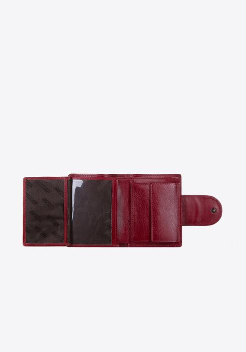 Damski portfel skórzany z elegancką napą, bordowy, 21-1-362-10, Zdjęcie 3