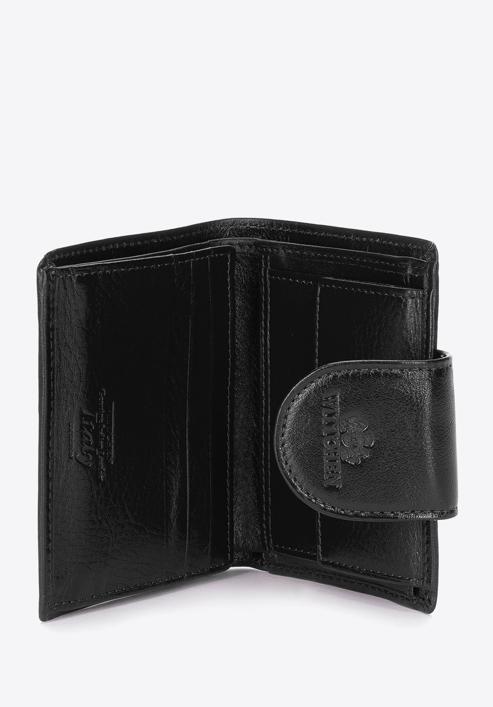 Damski portfel skórzany z elegancką napą, czarno-złoty, 21-1-362-30, Zdjęcie 4