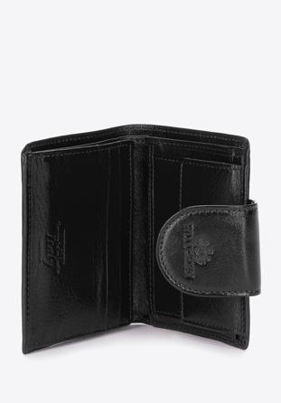 Damski portfel skórzany z elegancką napą, czarno-złoty, 21-1-362-10, Zdjęcie 1