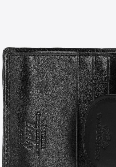 Damski portfel skórzany z elegancką napą, czarno-złoty, 21-1-362-30, Zdjęcie 8