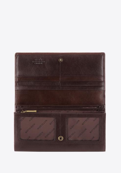 Damski portfel skórzany z herbem duży, brązowy, 10-1-052-1, Zdjęcie 2