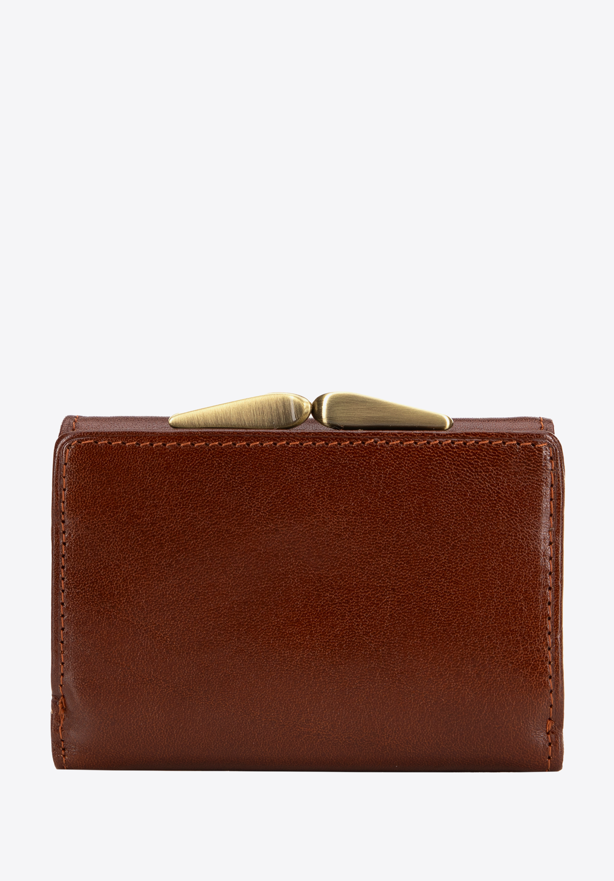 Damski portfel skórzany z herbem na bigiel, jasny brąz, 10-1-053-5, Zdjęcie 1