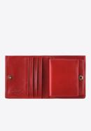Damski portfel skórzany z herbem na zatrzask, czerwony, 10-1-065-4, Zdjęcie 2