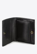 Damski portfel skórzany z herbem na zatrzask, czarny, 10-1-065-4, Zdjęcie 3