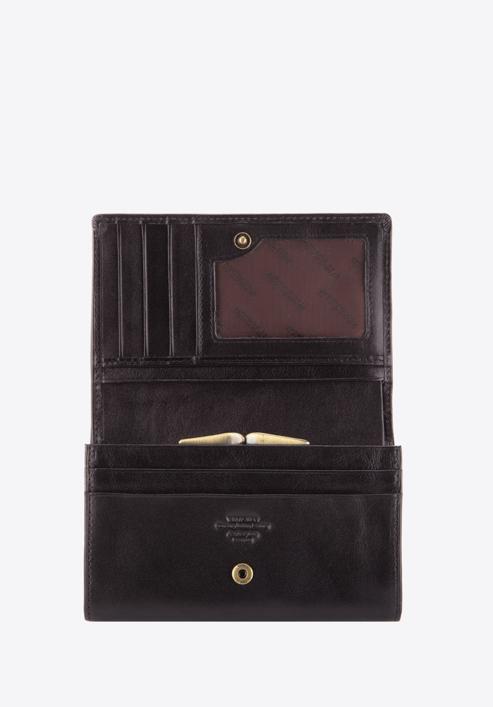 Damski portfel skórzany z herbem średni, czarny, 10-1-081-3, Zdjęcie 2