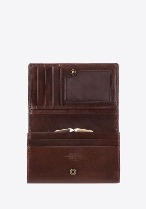 Damski portfel skórzany z herbem średni, brązowy, 10-1-081-1, Zdjęcie 2