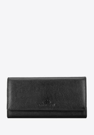 Women's leather wallet with a zip pocket, black, 21-1-052-10L, Photo 1