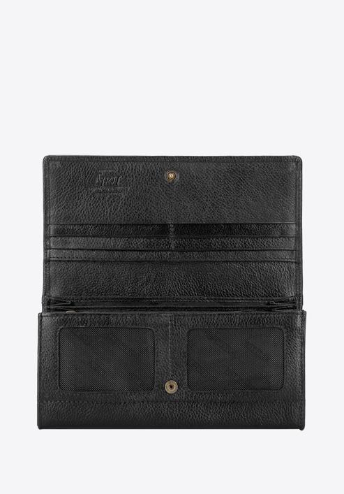 Women's leather wallet with a zip pocket, black, 21-1-052-10L, Photo 2