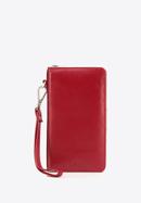 Damski portfel skórzany z kieszenią na telefon, czerwony, 26-2-444-B, Zdjęcie 1