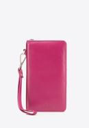 Women's leather wristlet wallet with a phone pocket, pink, 26-2-444-1, Photo 1