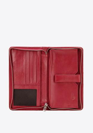 Damski portfel skórzany z kieszenią na telefon, czerwony, 26-2-444-3, Zdjęcie 1