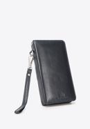 Damski portfel skórzany z kieszenią na telefon, ciemny granat, 26-2-444-B, Zdjęcie 4