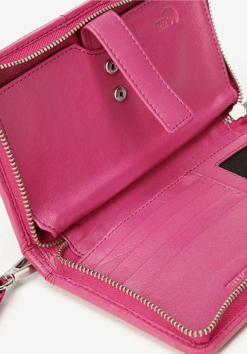 Damski portfel skórzany z kieszenią na telefon, różowy, 26-2-444-3, Zdjęcie 4