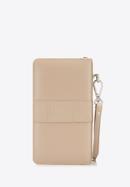 Women's leather wristlet wallet with a phone pocket, beige, 26-2-444-B, Photo 6