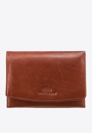 Damski portfel skórzany z kieszonką na bigiel, jasny brąz, 21-1-062-5, Zdjęcie 1
