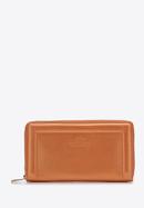 Damski portfel skórzany z ozdobnym brzegiem duży, pomarańczowy, 14-1-936-0, Zdjęcie 1
