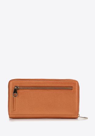 Damski portfel skórzany z ozdobnym brzegiem duży, pomarańczowy, 14-1-936-6, Zdjęcie 1