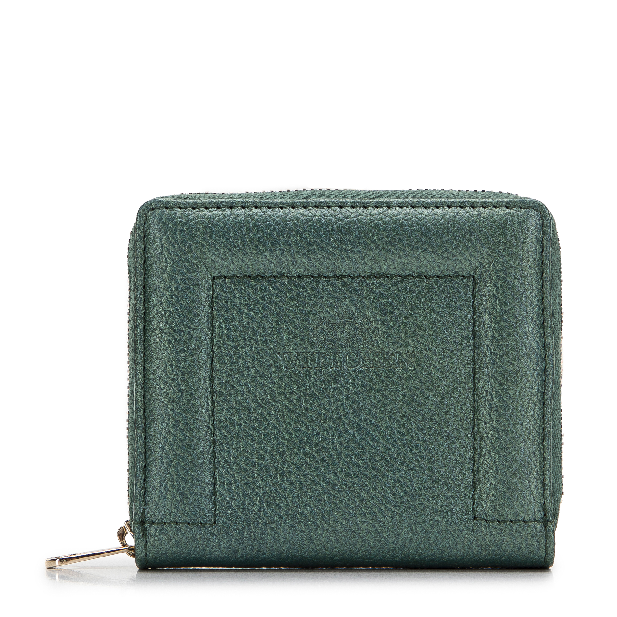 E-shop Dámska kožená peňaženka s ozdobným okrajom, malá zelená 14-1-937-0