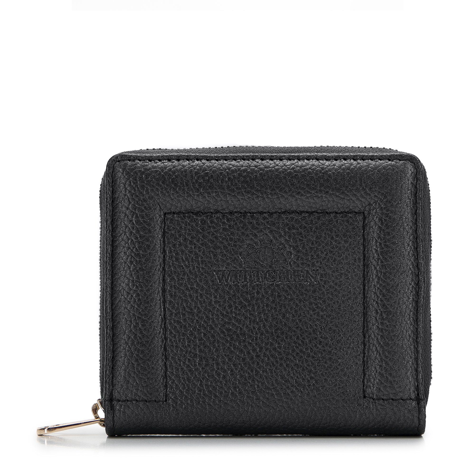 E-shop Dámska kožená peňaženka s ozdobným okrajom, malá, čierna 14-1-937-1