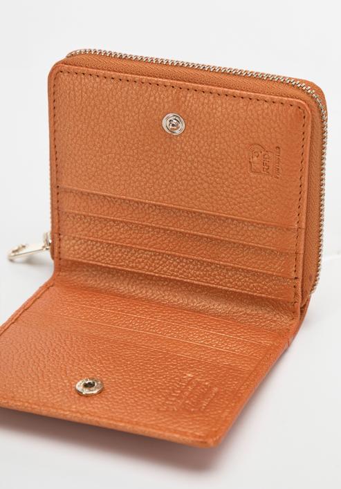 Damski portfel skórzany z ozdobnym brzegiem mały, pomarańczowy, 14-1-937-6, Zdjęcie 5