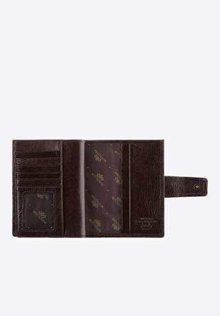 Damski portfel skórzany z przezroczystą kieszenią, brązowy, 21-1-339-4, Zdjęcie 1