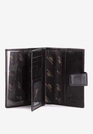 Damski portfel skórzany z przezroczystą kieszenią, czarny, 21-1-339-1, Zdjęcie 1