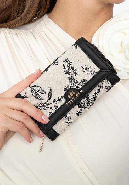 Women's patterned wallet, black-cream, 97-1E-500-X3, Photo 15