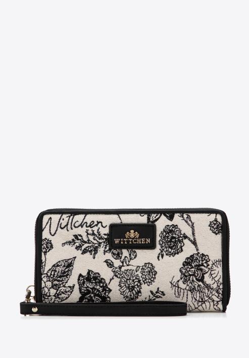 Women's patterned wallet, black-cream, 97-1E-501-X4, Photo 1