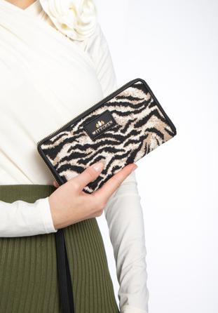 Women's patterned wallet, black-beige, 97-1E-501-X4, Photo 1