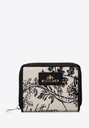 Women's small patterned wallet, black-cream, 97-1E-502-X1, Photo 1