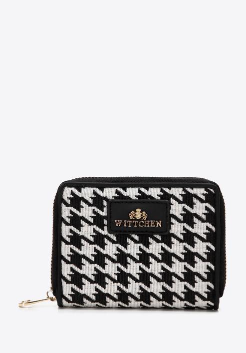 Women's small patterned wallet, cream-black, 97-1E-502-X1, Photo 1