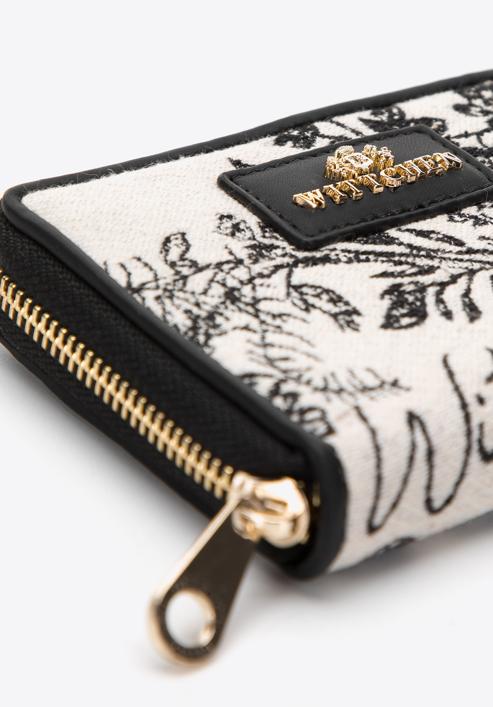 Women's small patterned wallet, black-cream, 97-1E-502-X3, Photo 4