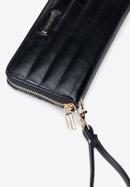 Large faux leather wallet with quilted design, black, 95-1Y-407-1, Photo 4