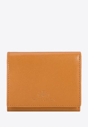 Damski portfel z gładkiej skóry dwustronny na zatrzask, koniak, 14-1-066-L5, Zdjęcie 1