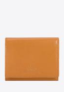Damski portfel z gładkiej skóry dwustronny na zatrzask, koniak, 14-1-066-L0, Zdjęcie 1