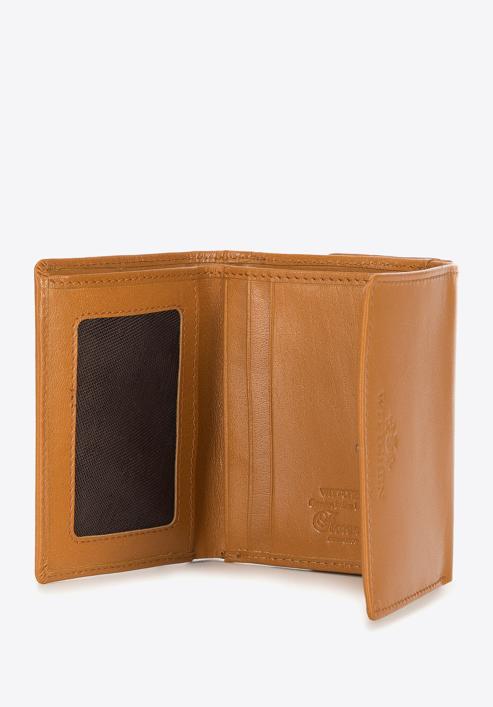 Damski portfel z gładkiej skóry dwustronny na zatrzask, koniak, 14-1-066-L0, Zdjęcie 3