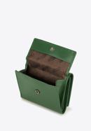 Damski portfel z gładkiej skóry dwustronny na zatrzask, zielony, 14-1-066-L0, Zdjęcie 4