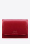 Damski portfel z gładkiej skóry na zatrzask średni, czerwony, 14-1-062-LB, Zdjęcie 1