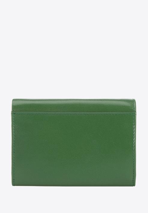 Damski portfel z gładkiej skóry na zatrzask średni, zielony, 14-1-062-L91, Zdjęcie 6