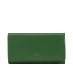 Damski portfel z gładkiej skóry poziomy, zielony, 14-1-903-L0, Zdjęcie 1
