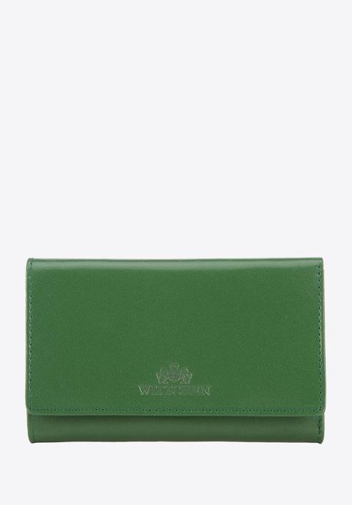 Damski portfel z gładkiej skóry średni, zielony, 14-1-916-L0, Zdjęcie 1